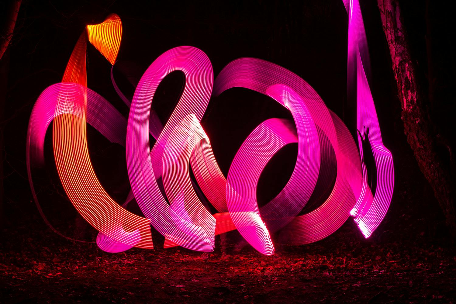 Billede malet med lysrør